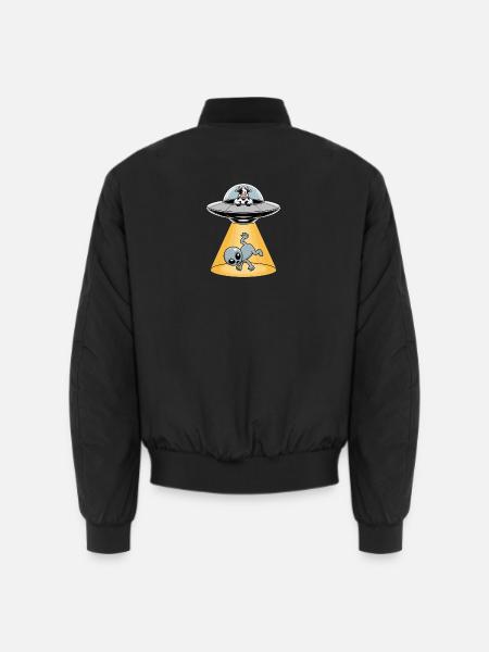 Kuh entführt einen Alien – Cooles Alien-Logo - Unisex Bomberjacke - Schwarz