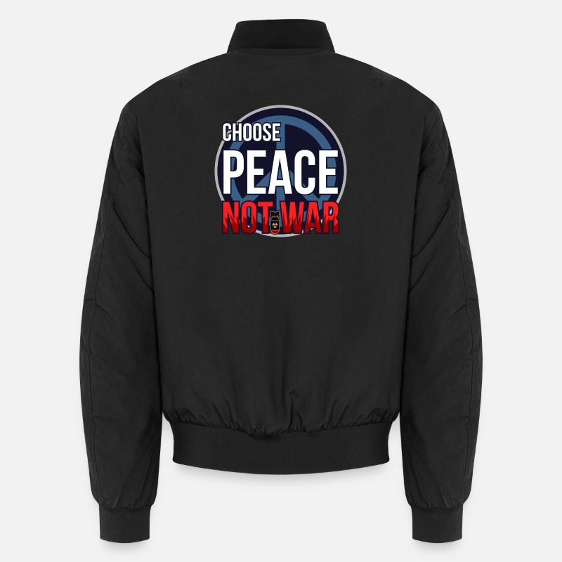 Wähle Frieden, nicht Krieg - Unisex Bomberjacke - Schwarz