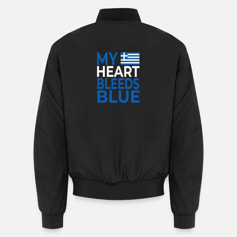 Mon cœur saigne bleu Grèce - Bomber unisexe - noir