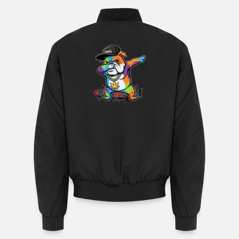Pose de dab de chien de rue coquine avec une ambiance graffiti Bomber unisexe