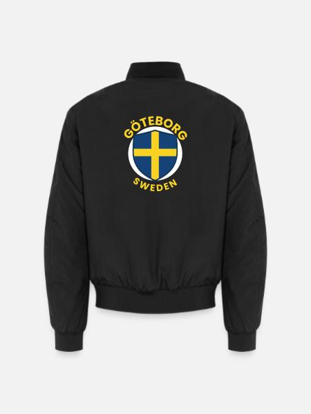 Göteborger Schildemblem – Blau-Gelbes Emblem - Unisex Bomberjacke - Schwarz