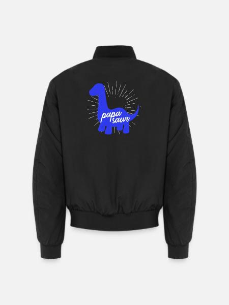 Papasaur T-Rex Dinosaure Paternité Daddysaure - Bomber unisexe - noir