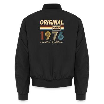 50e anniversaire 50e anniversaire Original 1976 - Bomber unisexe - noir - Dos - AI Model Male 185 light (185cm)