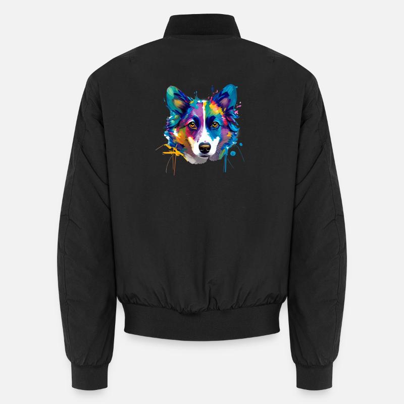 Maman colorée de Pembroke Welsh Corgi Splash Art Bomber unisexe
