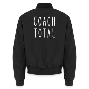 Total Coach - Unisex Bomber Jacket - black - Back - AI Model Male 185 light (185cm)