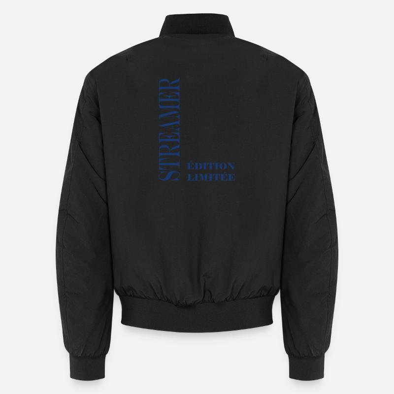 Limitierte Edition Blue Serif Streamer - Unisex Bomberjacke - Schwarz