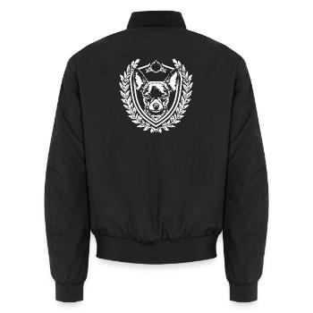 Edles Hunde Wappen - Unisex Bomberjacke - Schwarz - Hinten - AI Model Male 185 light (185cm)