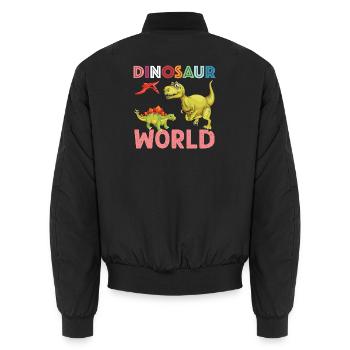 Dinosaur World sympa - Bomber unisexe - noir - Dos - AI Model Male 185 light (185cm)