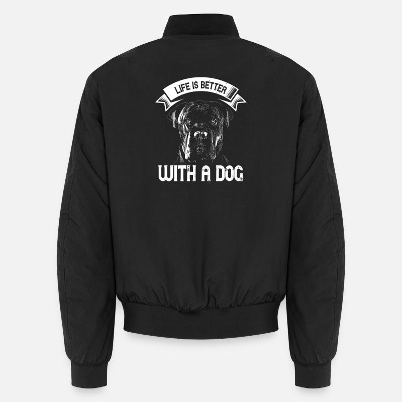 Life Is Better With a Dog – Cane Corso Design Unisex Bomberjacke