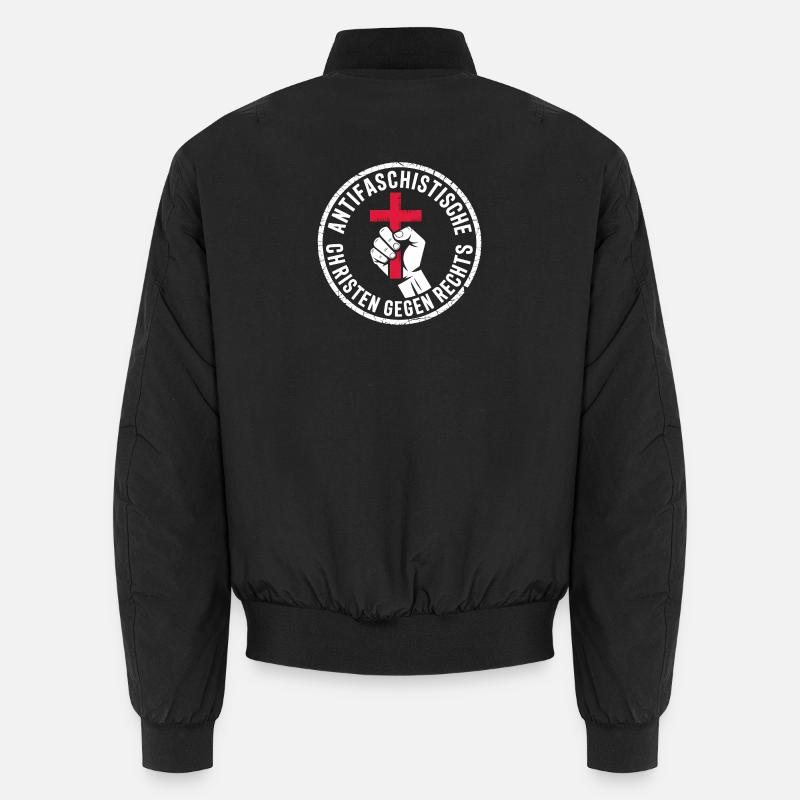 Anti-fascist Catholics against the right - Unisex Bomber Jacket - black