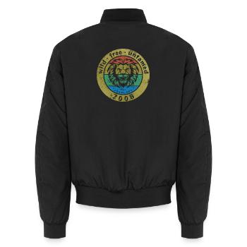 18. Geburtstag Wild, free & untamed since 02/2008 - Unisex Bomberjacke - Schwarz - Hinten - AI Model Male 185 light (185cm)