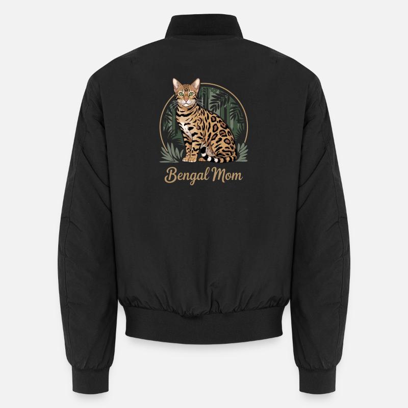Cute Bengal Cat Mom Unisex Bomber Jacket