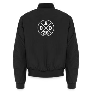 Dad 26 Baby Dad Gift Dad 2026 - Unisex Bomber Jacket - black - Back - AI Model Male 185 light (185cm)