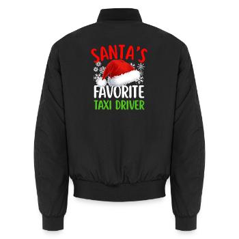 Noël préféré du Noël Chauffeur de Taxi drôle Noël - Bomber unisexe - noir - Dos - AI Model Male 185 light (185cm)