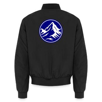 Berg Symbol Gipfel - Unisex Bomberjacke - Schwarz - Hinten - AI Model Male 185 light (185cm)