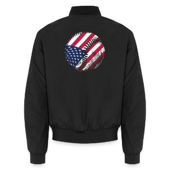 USA Flag Baseball American Patriot Sports - Unisex Bomberjacke - Schwarz - Hinten - AI Model Male 185 light (185cm)