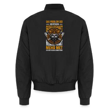 Tenue viking Valhalla Mythologie nordique - Bomber unisexe - noir - Dos - AI Model Male 185 light (185cm)