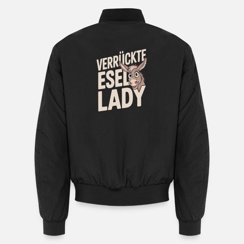 Crazy Donkey Lady Funny Donkey Saying Unisex Bomber Jacket