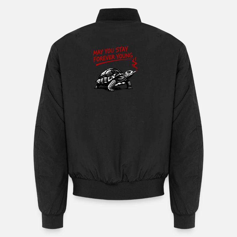 Turtle Smokes Forever Young - Unisex Bomber Jacket - black