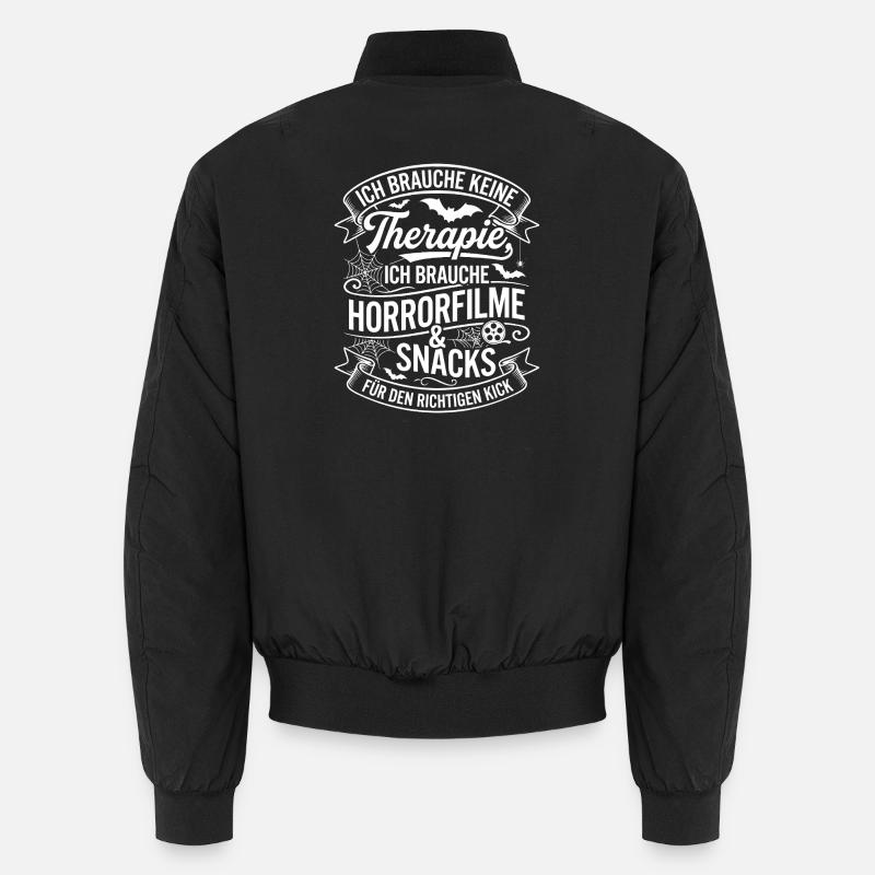 Horrorfilme & Snacks Kick - Unisex Bomberjacke - Schwarz