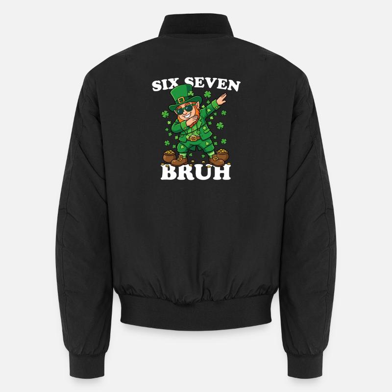 Six Seven Bruh Dabbing Leprechaun 6 7 Fun 6-7 Unisex Bomberjacke