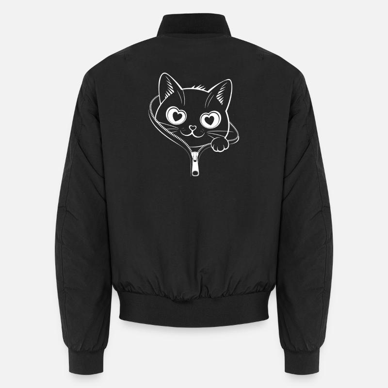 Chat à fermeture éclair mignon - Kawaii Heart Eyes Kitty Bomber unisexe