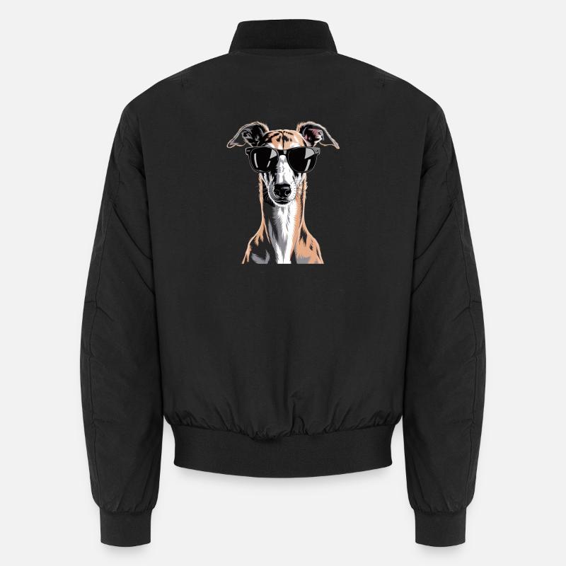 Lévrier Windhund - Bomber unisexe - noir