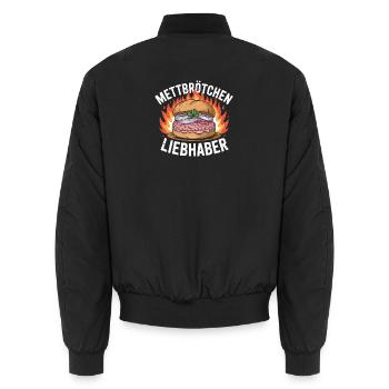 Mettbrötchen Lover - Mèmes allemands drôles - Bomber unisexe - noir - Dos - AI Model Male 185 light (185cm)