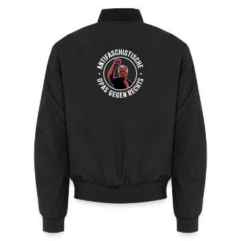 Des grands-pères antifascistes contre la droite - Bomber unisexe - noir - Dos - AI Model Male 185 light (185cm)