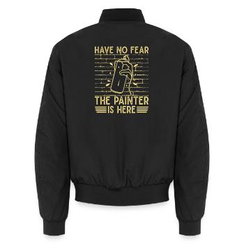 Artist Painter Graphic No Fear Painter Is Here Art - Unisex Bomberjacke - Schwarz - Hinten - AI Model Male 185 light (185cm)