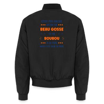 boubou - Bomber unisexe - noir - Dos - AI Model Male 185 light (185cm)