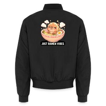Capybara mit Ramen Vibes - Unisex Bomberjacke - Schwarz - Hinten - AI Model Male 185 light (185cm)