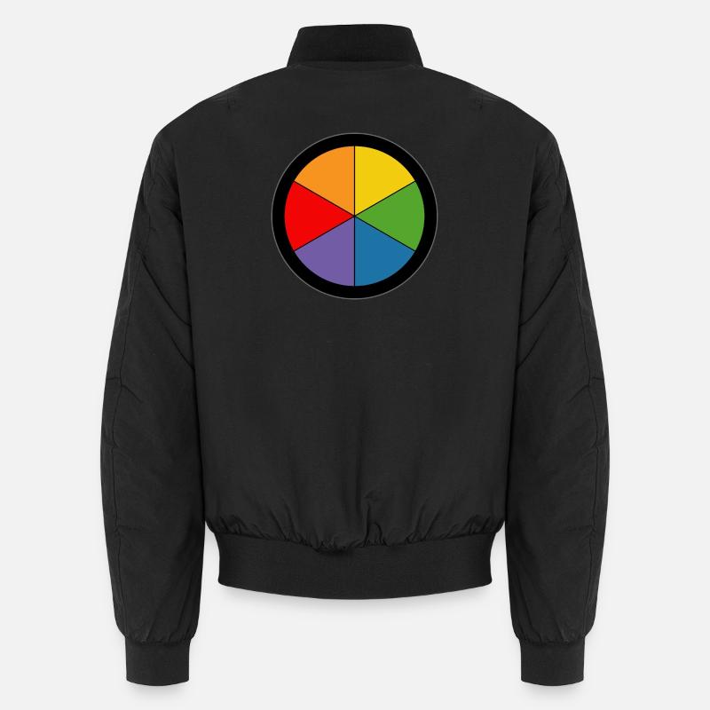 Regenbogen Farbkreis - Unisex Bomberjacke - Schwarz