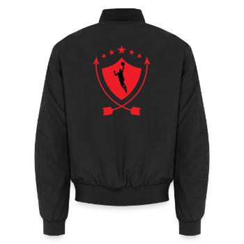 Basketball / Basketball / Basktet-Ball / Sports - Unisex Bomber Jacket - black - Back - AI Model Male 185 light (185cm)