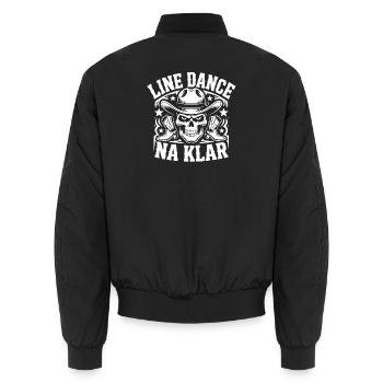 Line Dance NA KLAR Skull - Unisex Bomberjacke - Schwarz - Hinten - AI Model Male 185 light (185cm)