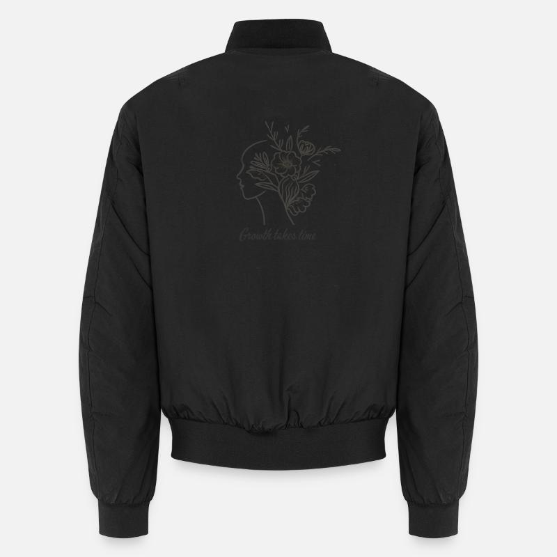 Floral Brain Line Art - Growth Unisex Bomberjacke