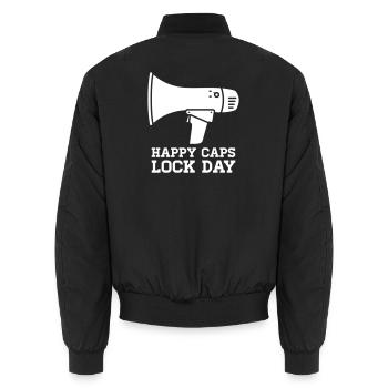 Megafon Happy Caps Lock Day Nerd  - Unisex Bomberjacke - Schwarz - Hinten - AI Model Male 185 light (185cm)