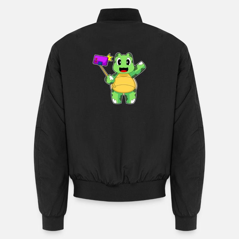 Schildkröte Smartphone - Unisex Bomberjacke - Schwarz