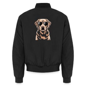 Brauner Labrador  - Unisex Bomberjacke - Schwarz - Hinten - AI Model Male 185 light (185cm)