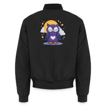 Oiseau de nuit au clair de lune - Bomber unisexe - noir - Dos - AI Model Male 185 light (185cm)