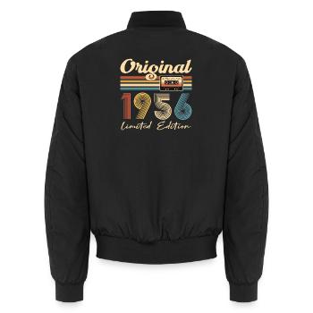 70e anniversaire 70e anniversaire Original 1956 - Bomber unisexe - noir - Dos - AI Model Male 185 light (185cm)