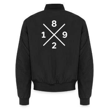1892 Berlin Fußball fan Hoodie, Shirt, kissen  - Unisex Bomberjacke - Schwarz - Hinten - AI Model Male 185 light (185cm)