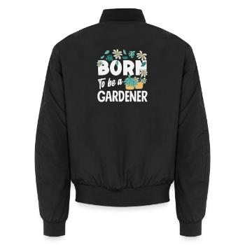 Né pour être jardinier Amoureux des plantes - Bomber unisexe - noir - Dos - AI Model Male 185 light (185cm)