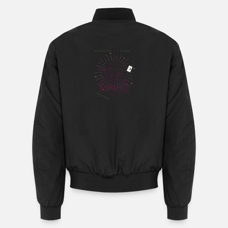 read books and be kind - Unisex Bomber Jacket - black