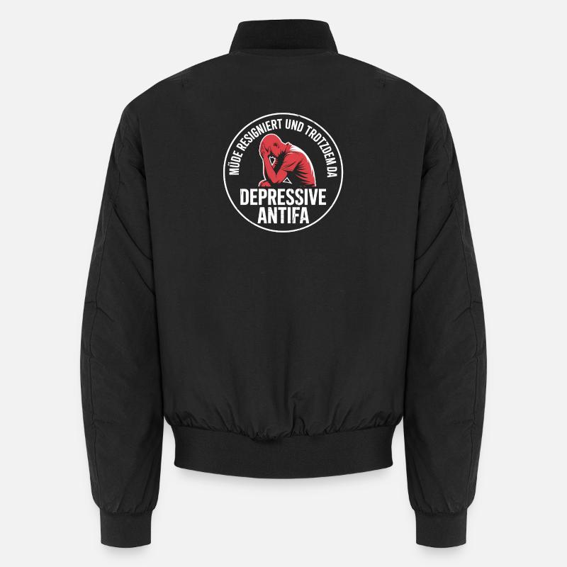 Depressive Antifa - Antifascist Merch Unisex Bomberjacke