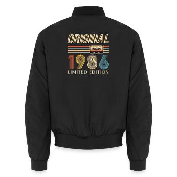 40e anniversaire 40e anniversaire Original 1986 - Bomber unisexe - noir - Dos - AI Model Male 185 light (185cm)