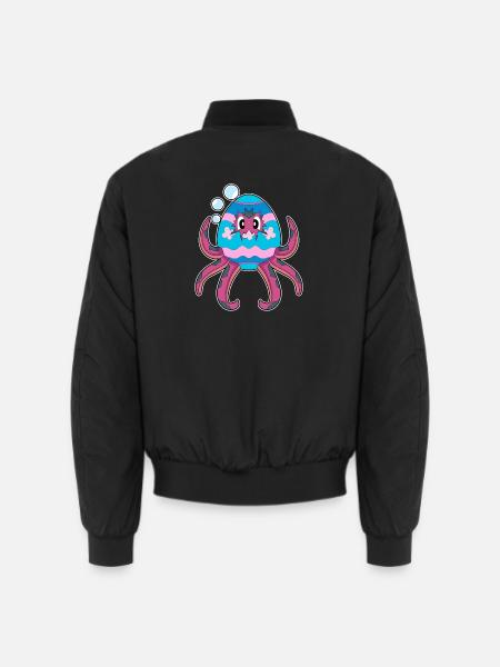 Octopus Easter Easter Egg - Unisex Bomber Jacket - black