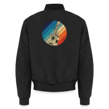 Hawaiian Ukulele Uke Retro Vintage - Unisex Bomberjacke - Schwarz - Hinten - AI Model Male 185 light (185cm)