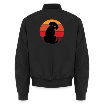 Sunset Hundesilu - Unisex Bomber Jacket - black - Back - AI Model Male 185 light (185cm)