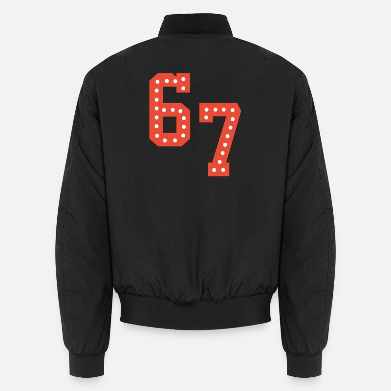 6 7 – Trendiges, minimalistisches Textdesign, Unisex Bomberjacke